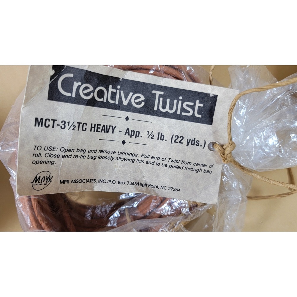 Creative Twist MCT-3 1/2TC Heavy Paper Ribbon Terracotta 22 Yards Crafting Cord